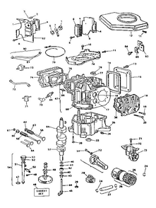 Cylinder, Crankshaft, And Engine Base Group Diagram and Parts List for 400707  Briggs and Stratton Engine